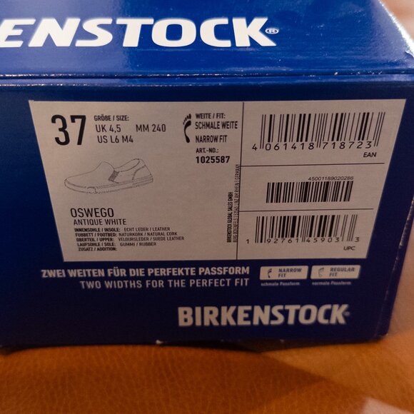 Birkenstock Oswego Suede Antique White Size EU 37 - Picture 3 of 3